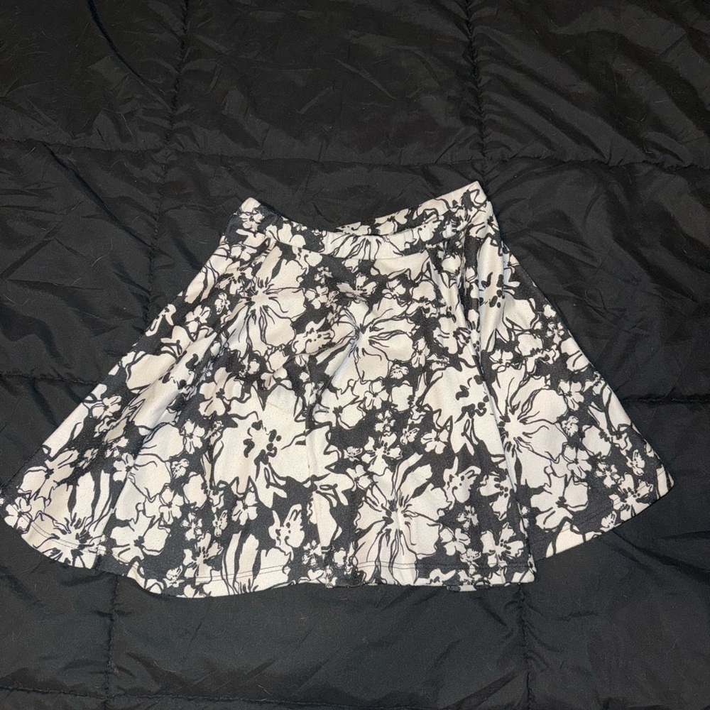 Absolute Angel Black and White Skater Mini Skirt